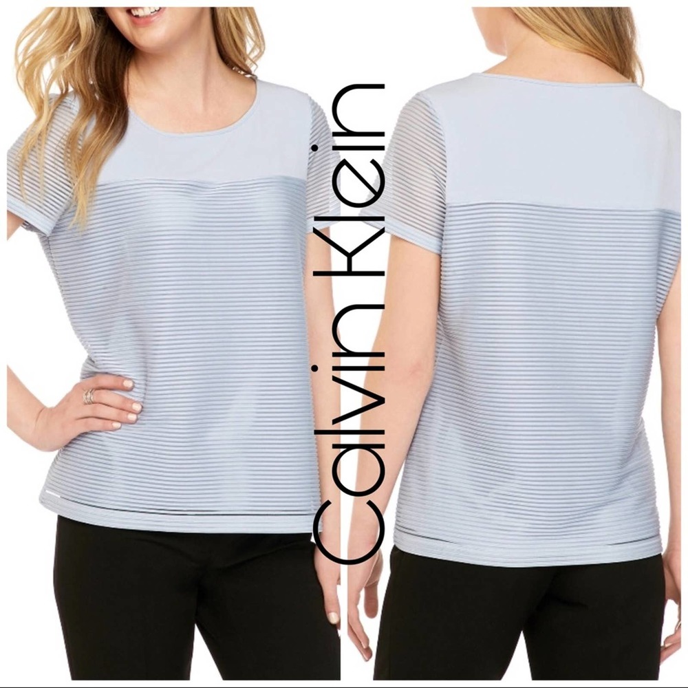 Calvin Klein Ribbed Yoke Knit Top